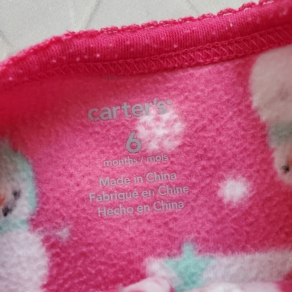 Carter's 3-Pack Girls Fleece Zip Footie Winter‎ Pajamas - Picture 4 of 11